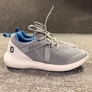 FootJoy FJ Flex Golf Shoes Mens Size 8 Gray Blue‎ Mesh Spikeless Sneakers 95727